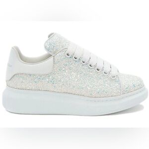 Women’s Size 8.5 (Euro Sz 38.5) Alexander McQueen Oversized Sneakers Ice Glitter